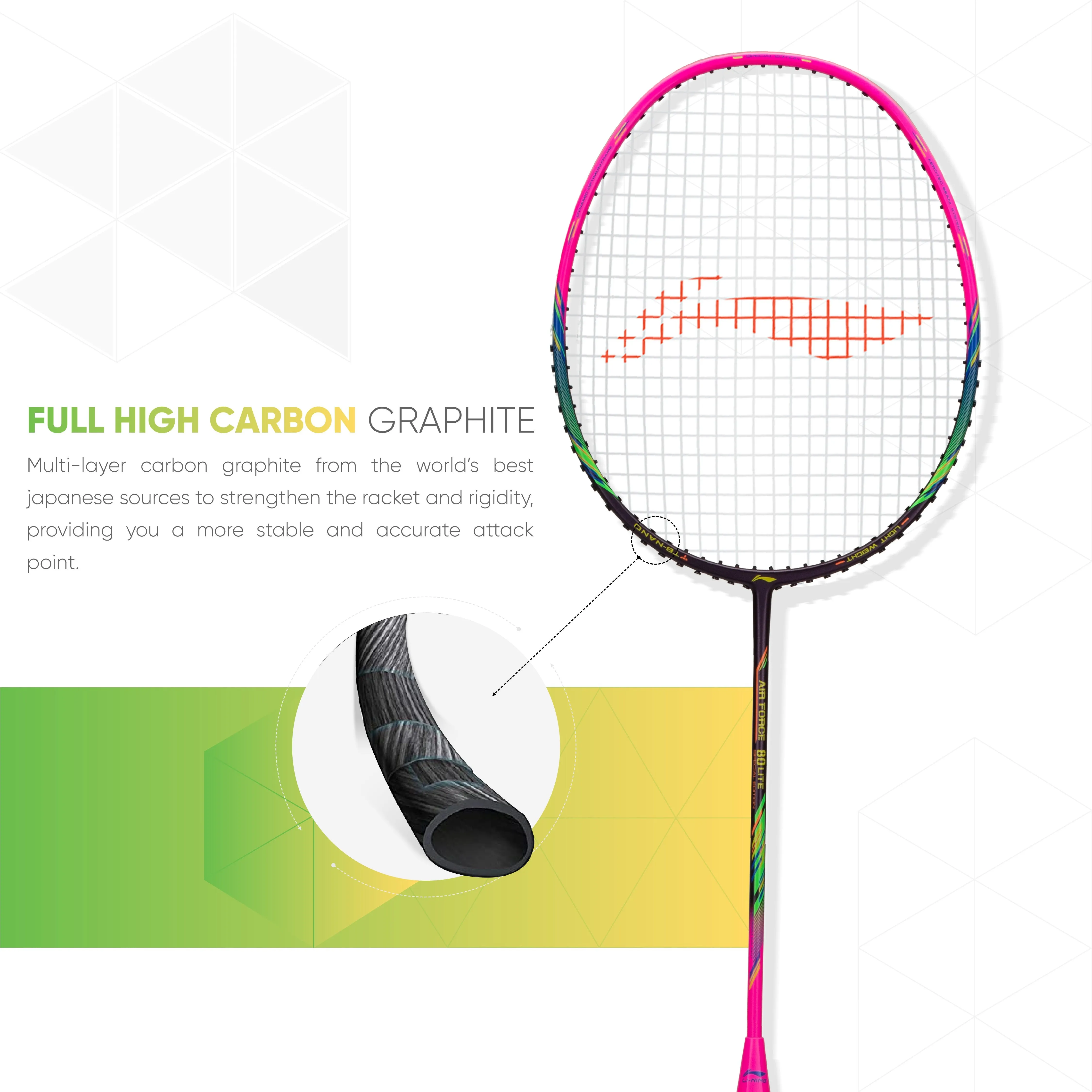 Li-Ning AIR-FORCE 80 LITE Strung Badminton Racquet (Purple / Pink)