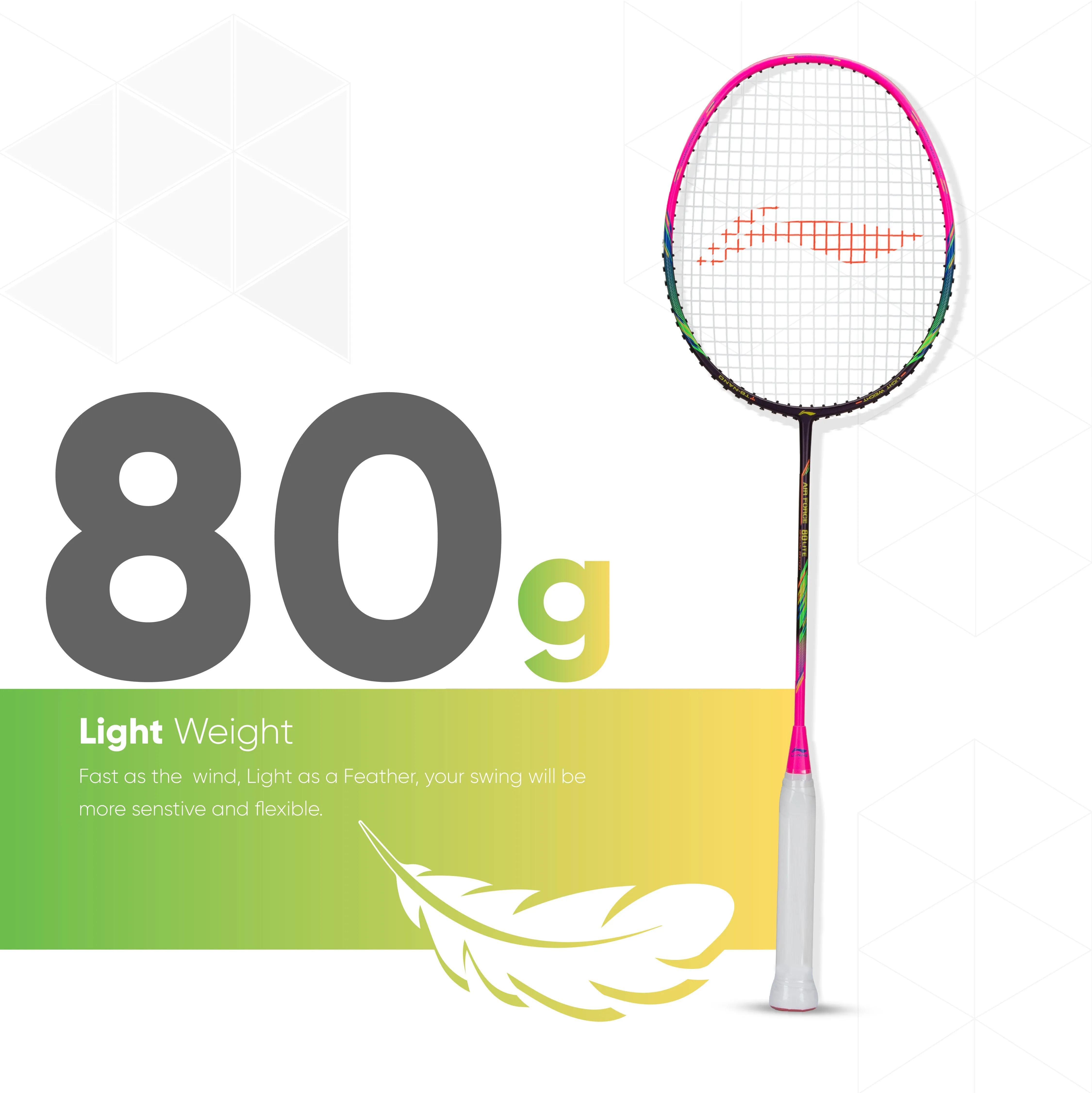 Li-Ning AIR-FORCE 80 LITE Strung Badminton Racquet (Purple / Pink)