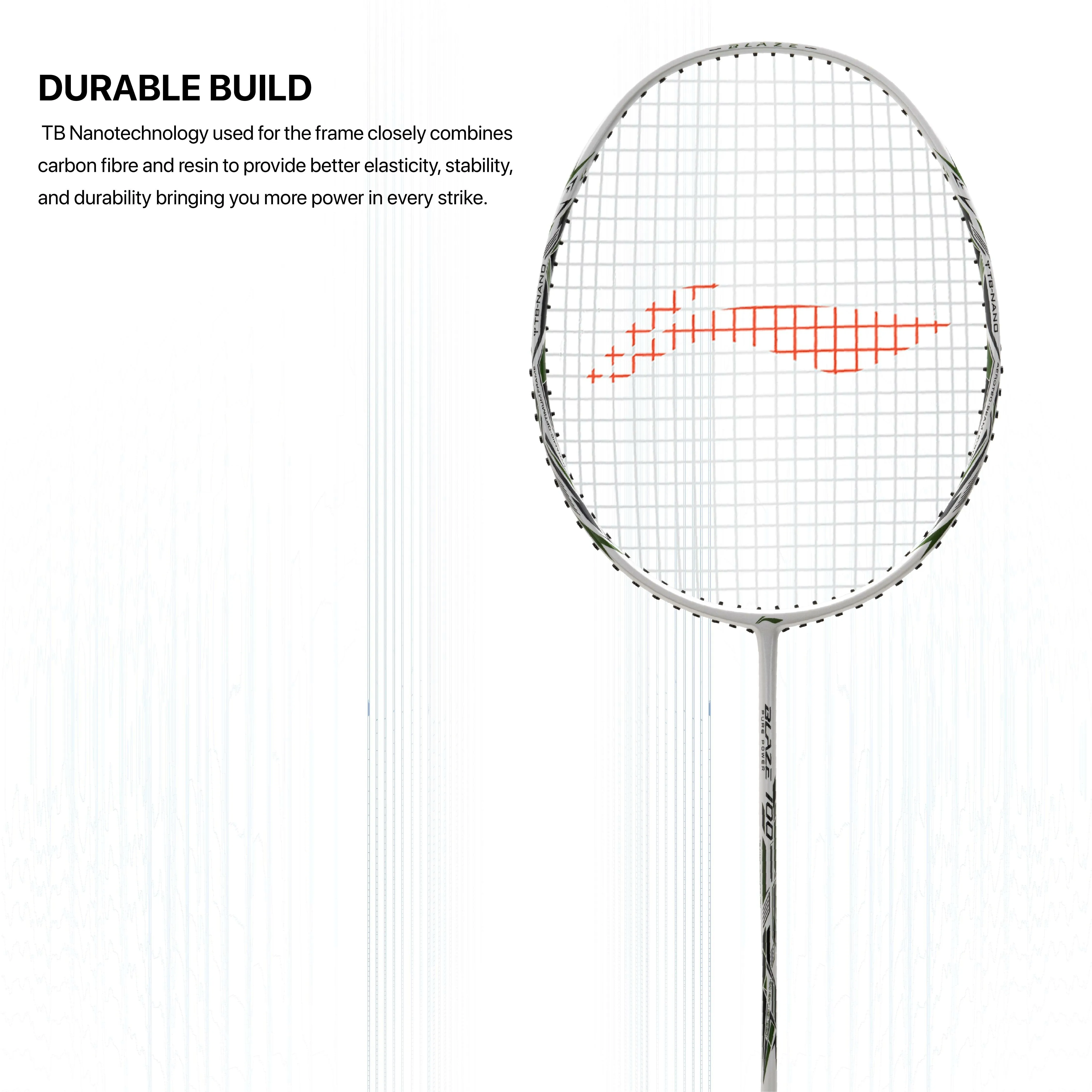 Li-Ning Blaze 100 Strung Badminton Racquet (White / Green / Black)