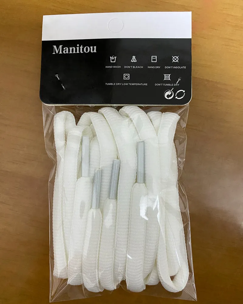 Manitou shoelaces, white, flat shoelaces-alternative to sneakers and Converse shoelaces