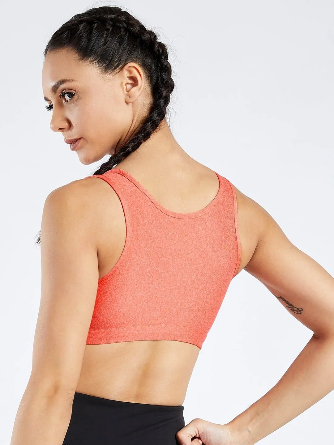 Maxtreme Pace Sunset Orange High Neck Sports Bra