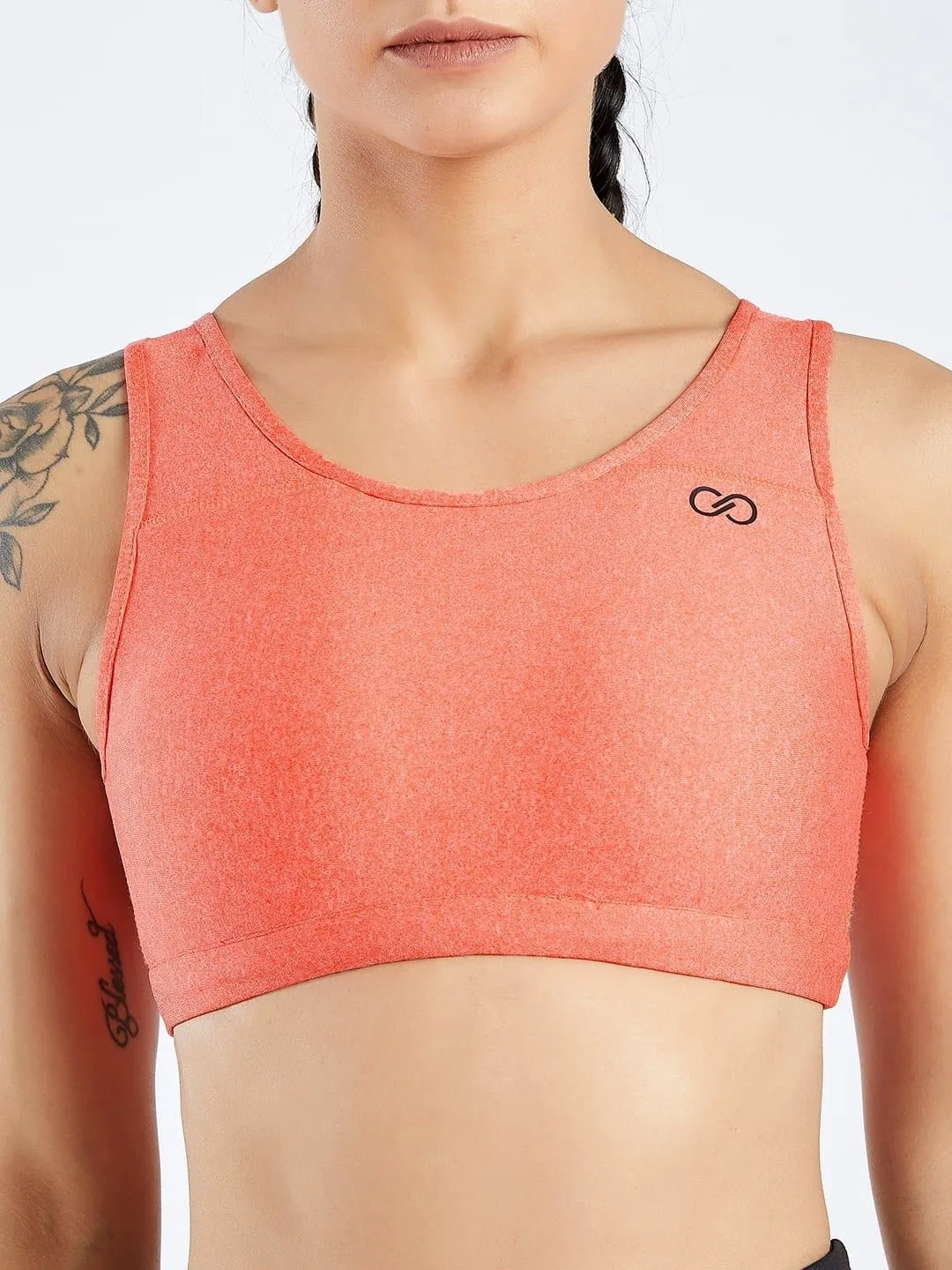 Maxtreme Pace Sunset Orange High Neck Sports Bra