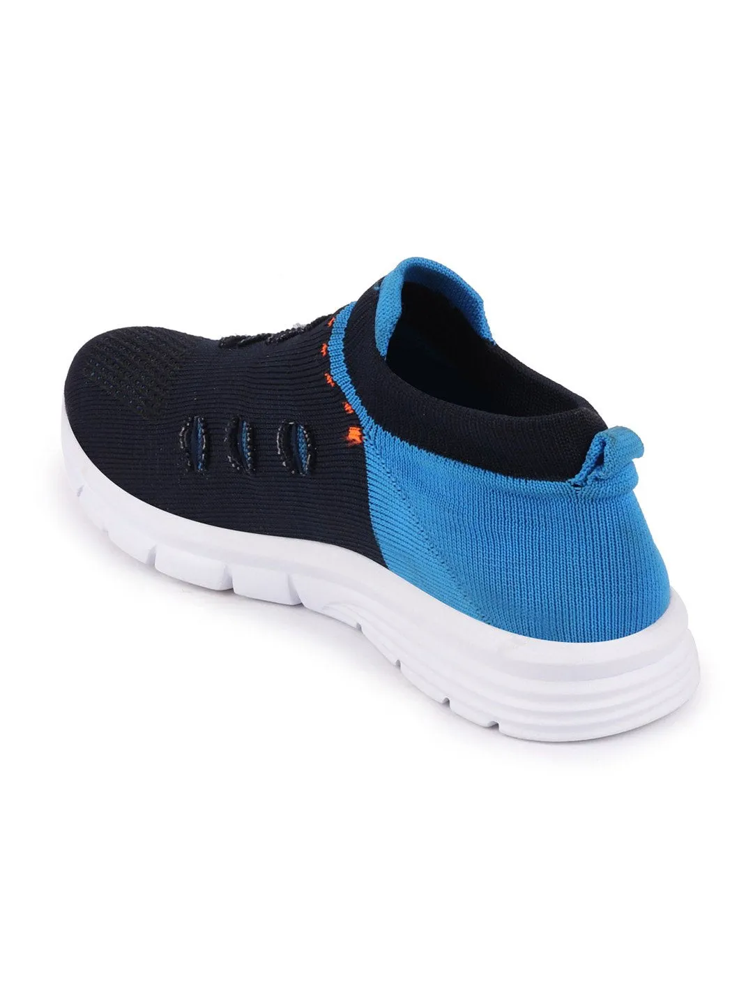 Men Blue Sports Slip-On Walking Shoes