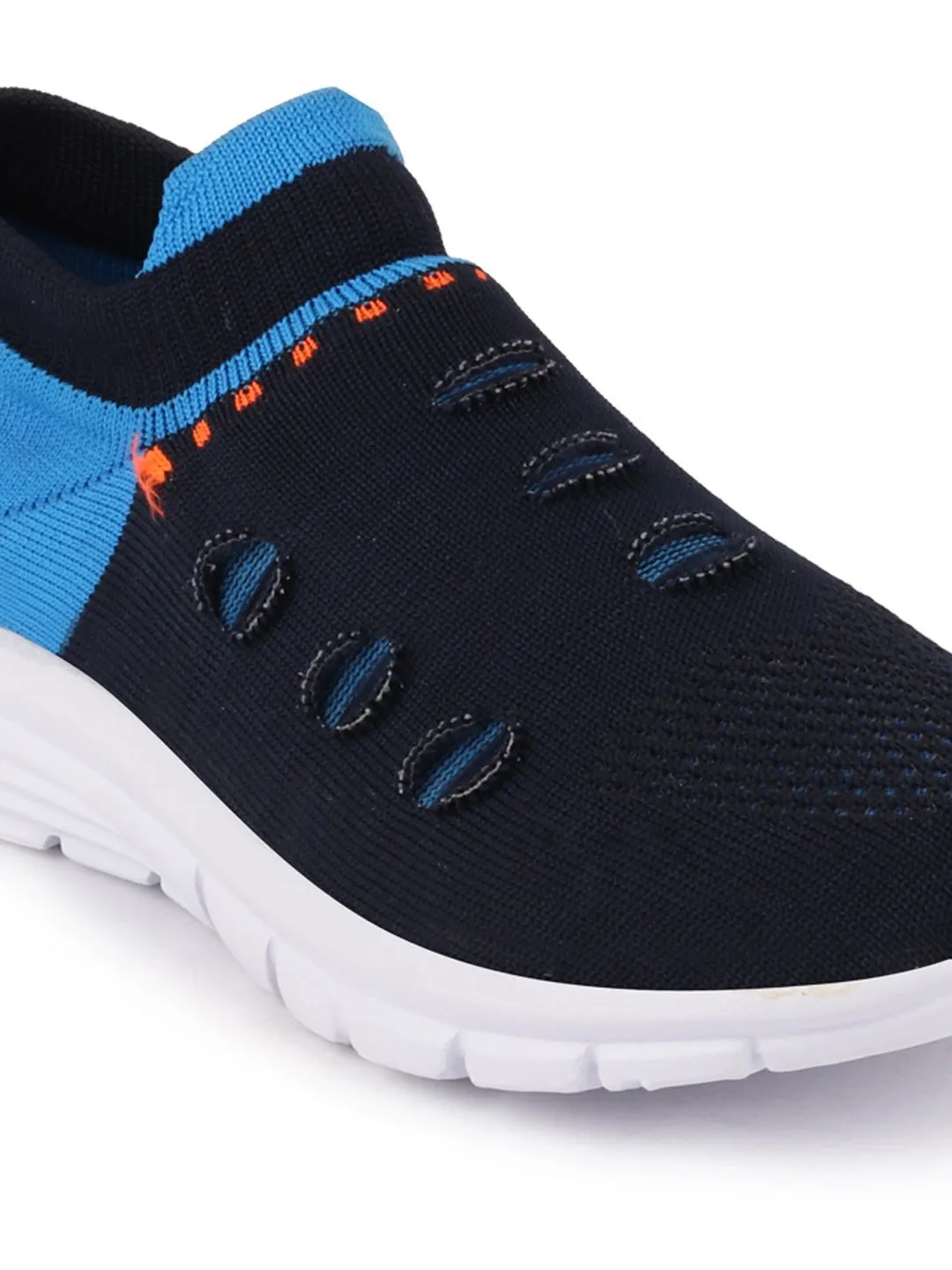 Men Blue Sports Slip-On Walking Shoes