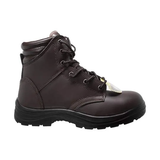 Men's 6" Brown Steel Toe Work Leather Boots