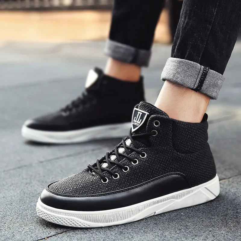 Men's linen high-top shoes men's sports casual Shoes