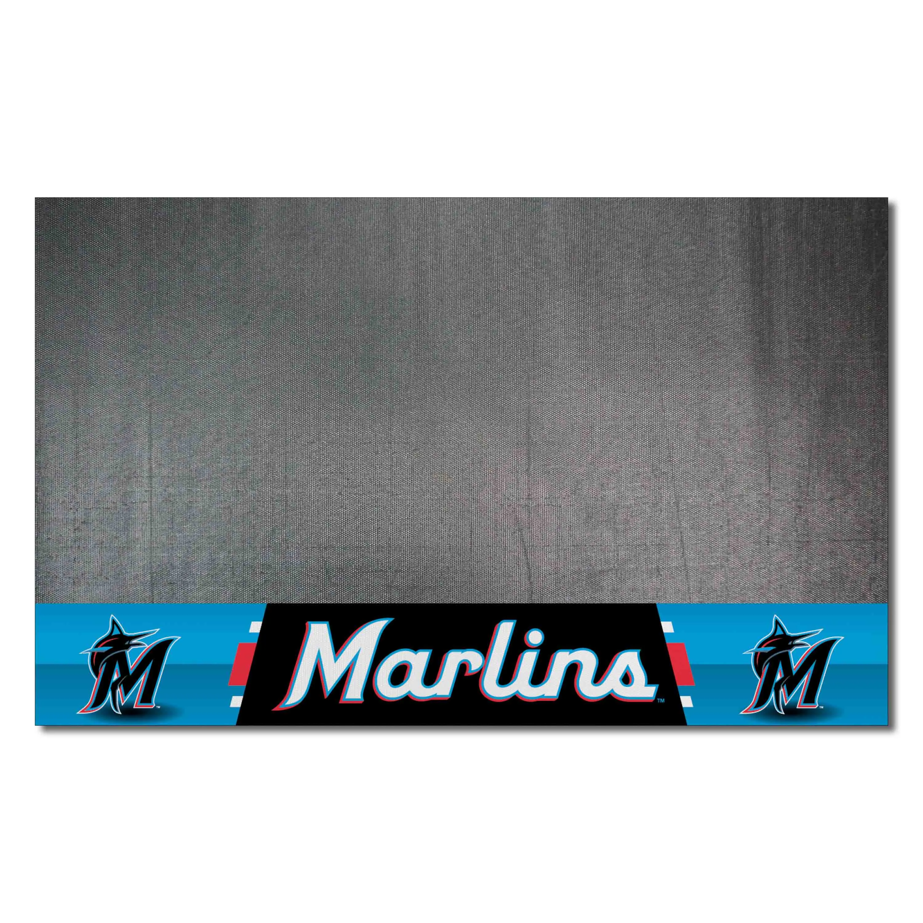 Miami Marlins Vinyl Grill Mat - 26in. x 42in.