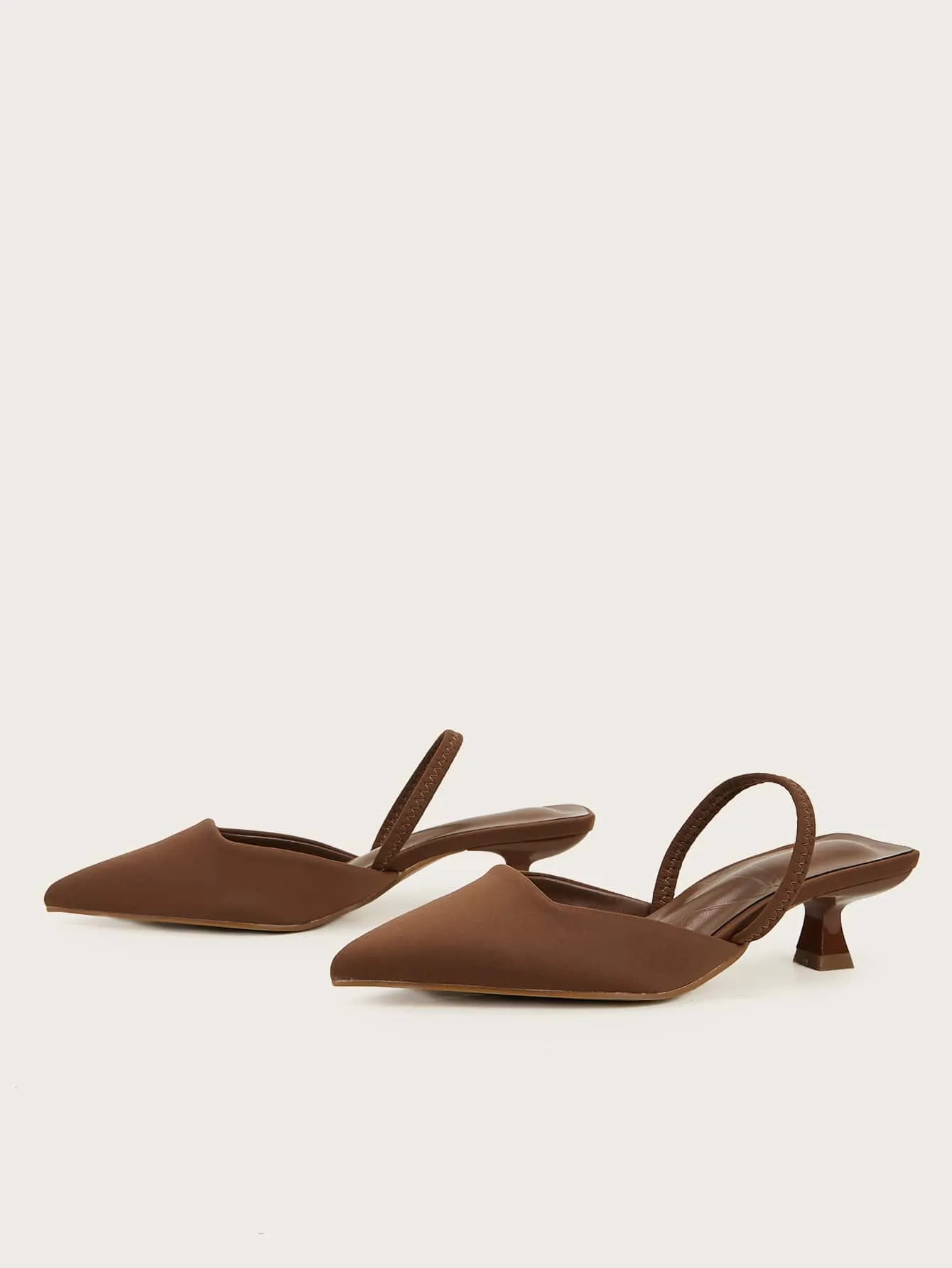 Minimalist Point Toe Slingback Heels