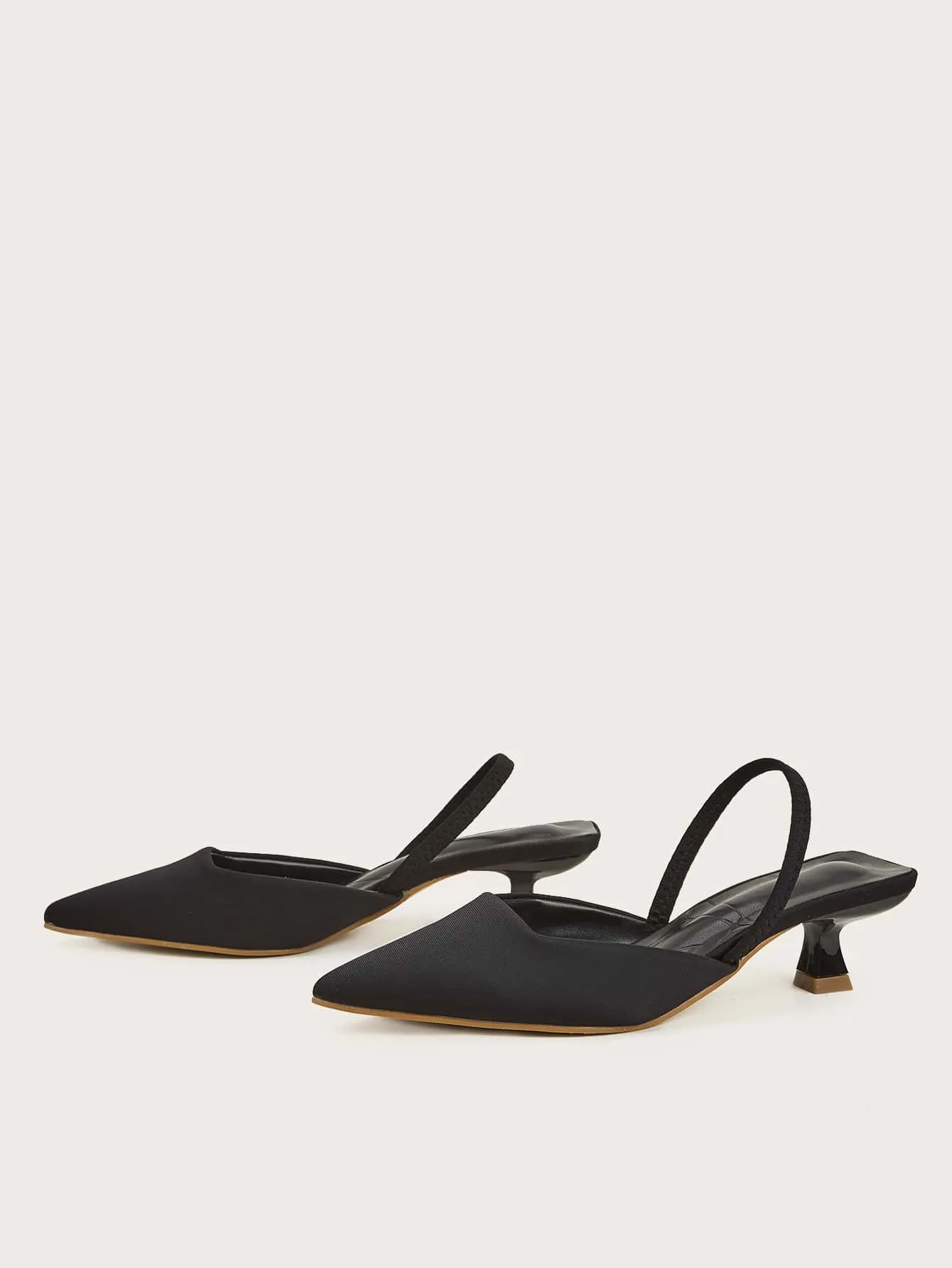 Minimalist Point Toe Slingback Heels