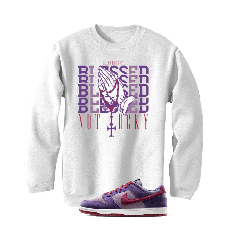 Nike Dunk Low “Plum” | illcurrency White T-Shirt (Blessed not lucky)