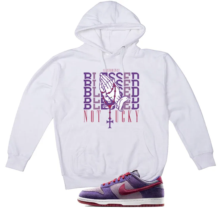 Nike Dunk Low “Plum” | illcurrency White T-Shirt (Blessed not lucky)