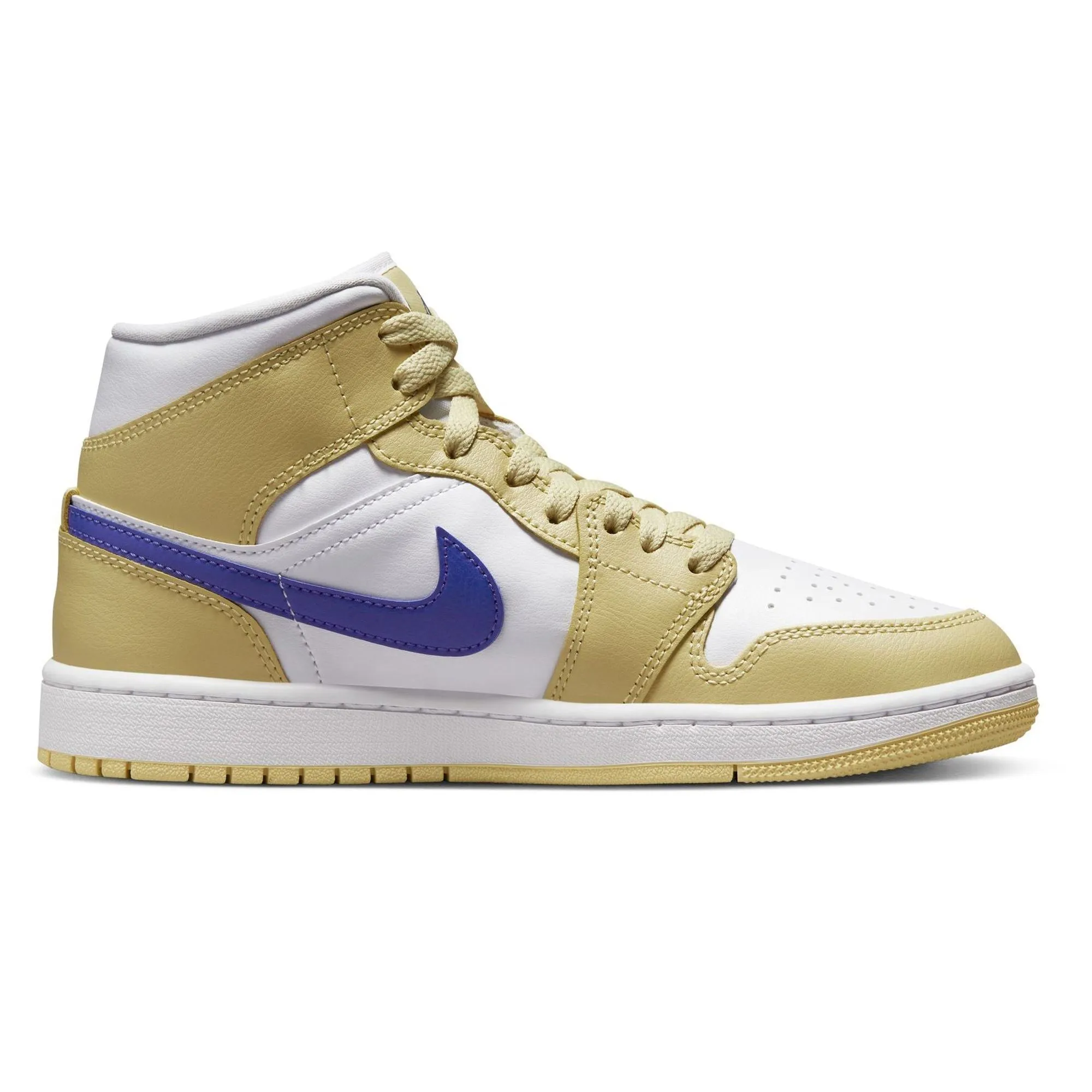 Nike Women's Air Jordan 1 Mid Shoes - Lemon Wash / Lapis White