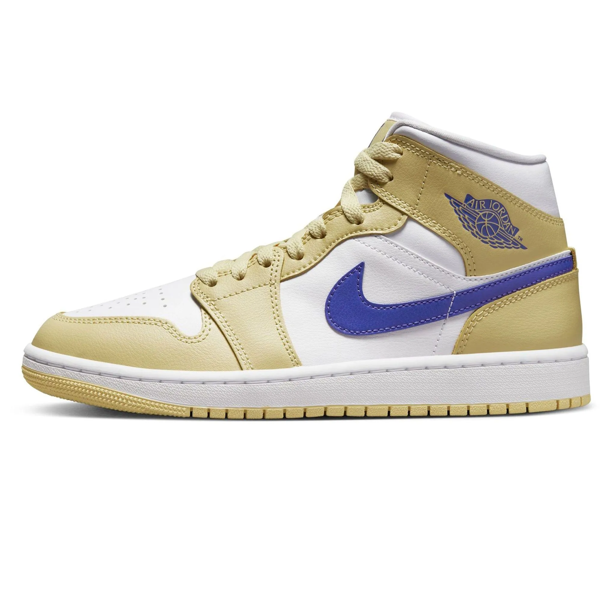 Nike Women's Air Jordan 1 Mid Shoes - Lemon Wash / Lapis White