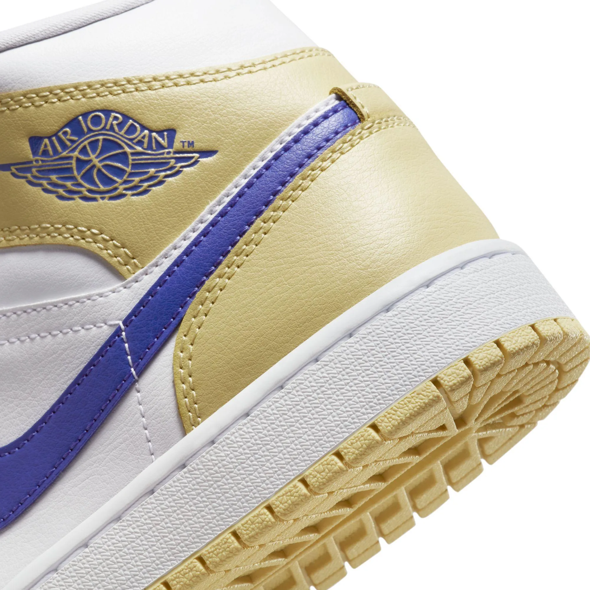 Nike Women's Air Jordan 1 Mid Shoes - Lemon Wash / Lapis White