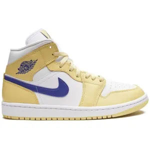 Nike Women's Air Jordan 1 Mid Shoes - Lemon Wash / Lapis White