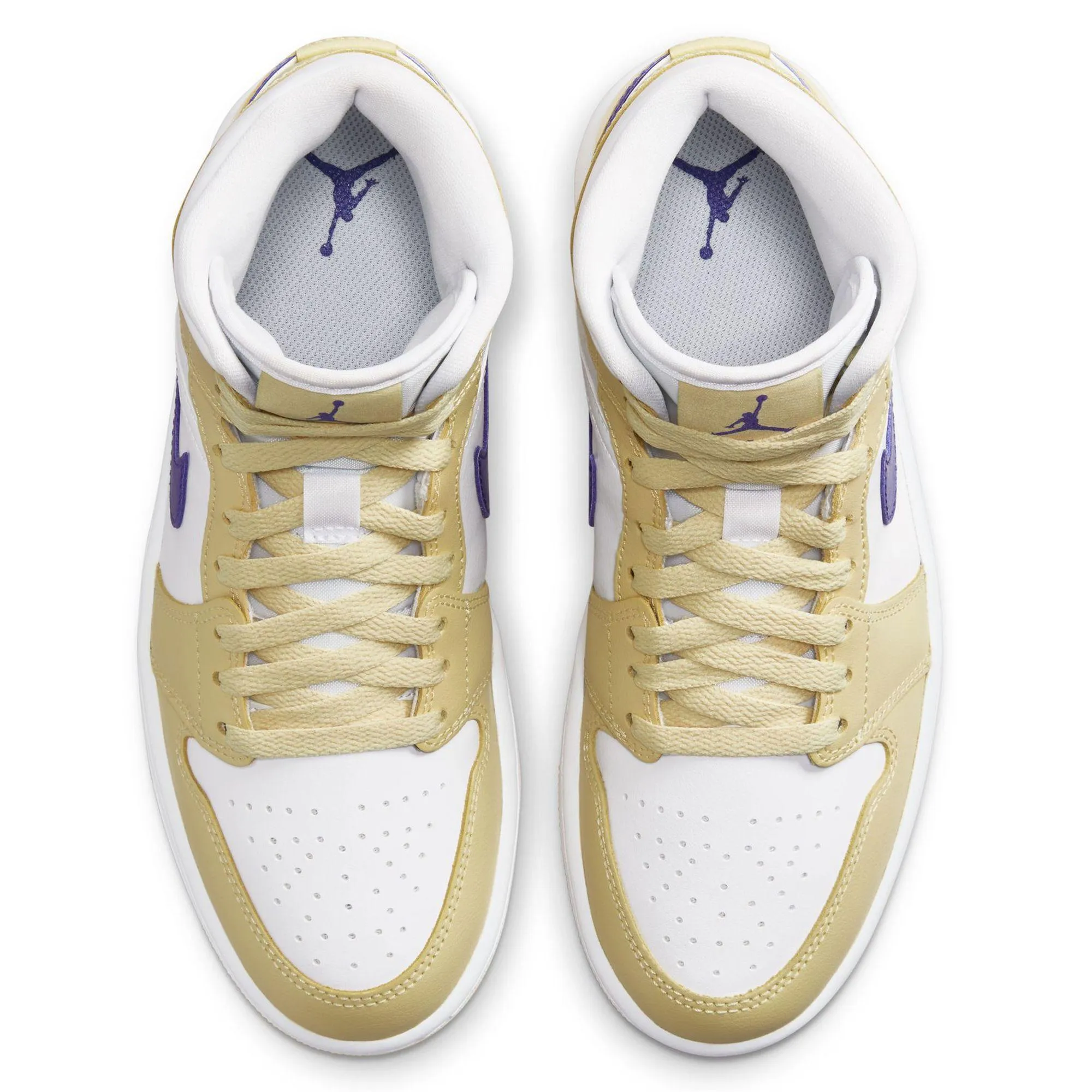 Nike Women's Air Jordan 1 Mid Shoes - Lemon Wash / Lapis White