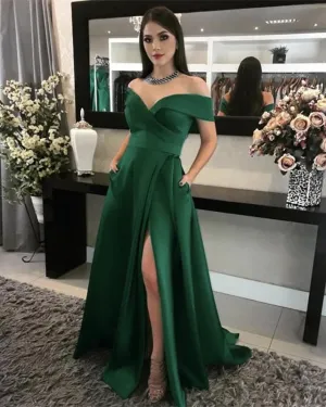 Off Shoulder Prom Dresses With Pockets