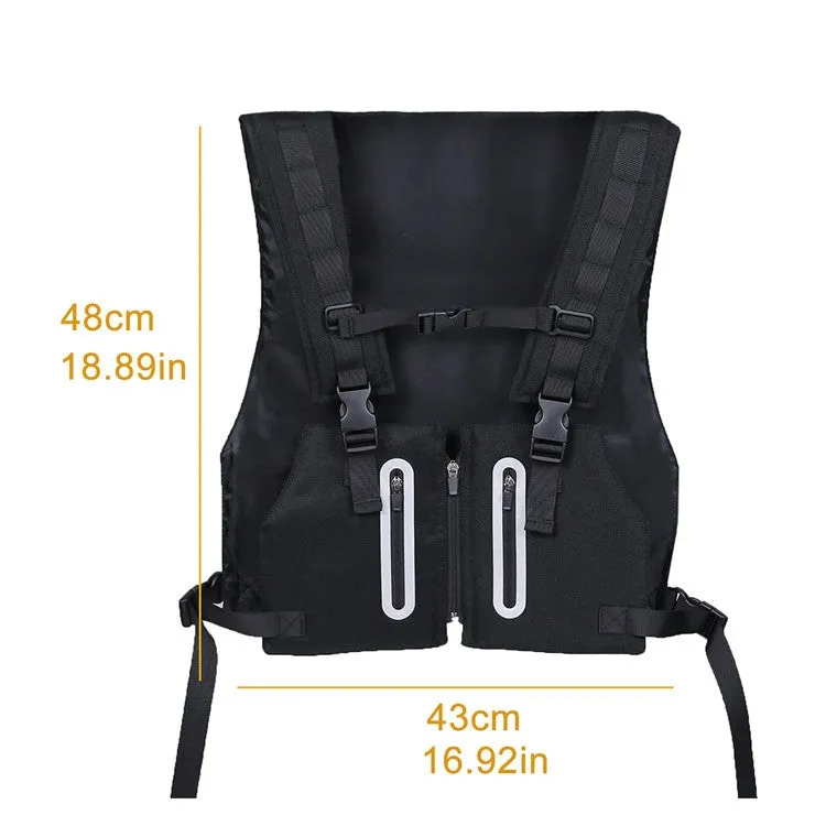 Outdoor Luminous Cycling Sports Vest Bag, Size: Free Size(Black)