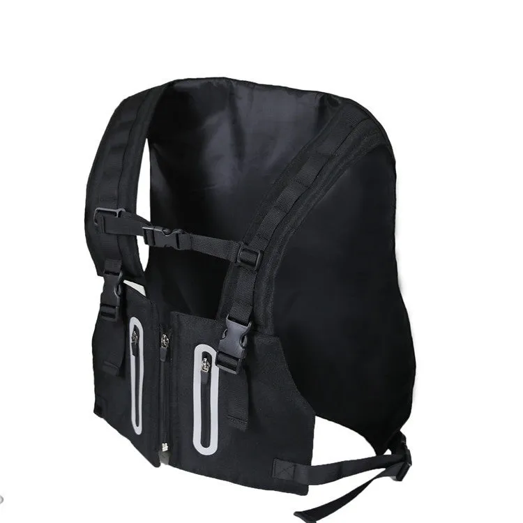 Outdoor Luminous Cycling Sports Vest Bag, Size: Free Size(Black)