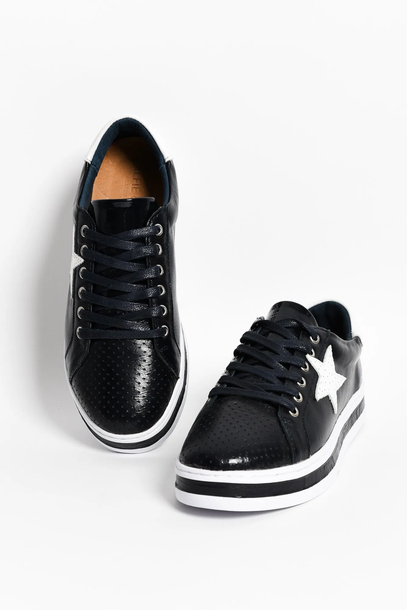 Pixie Star Navy White Leather Sneaker