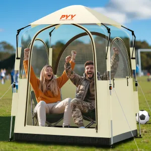 PYY Sports Tent - 2 People Sports Tents for Football Shelter with Detachable Top Cover, Rain Sport Tent Sun Shelter Clear for Football, Hiking, Fishing, Sports, 55"x40"x65"