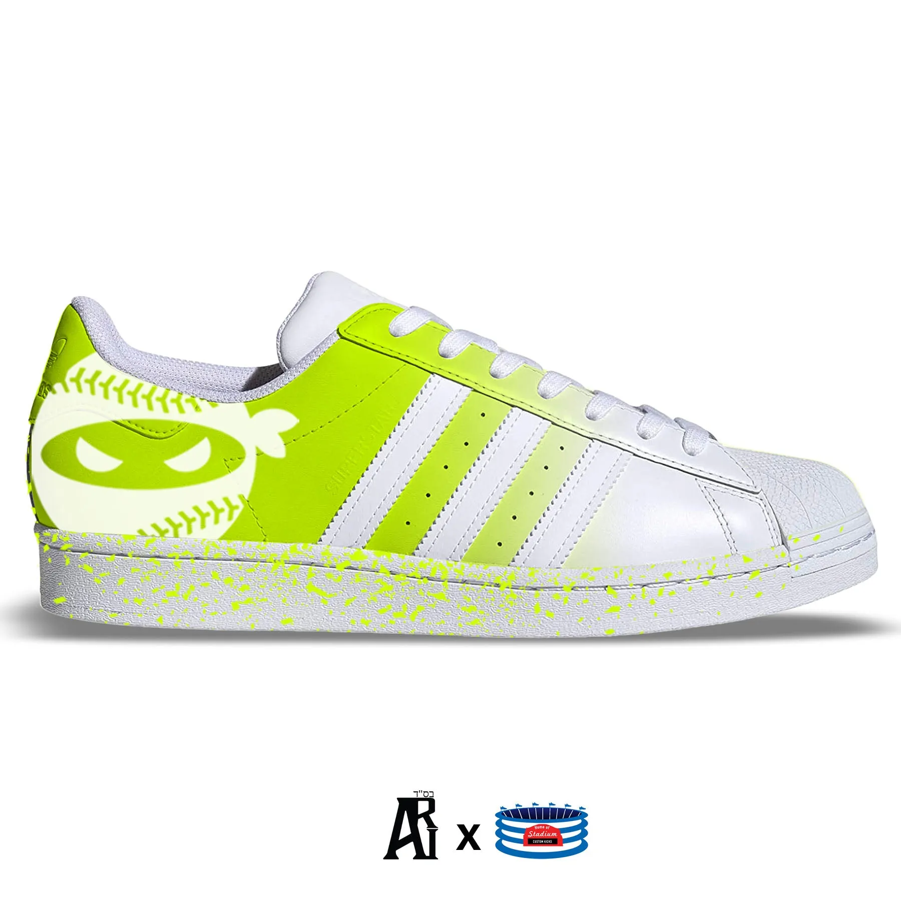 "Volt Ninja" Adidas Superstar Shoes