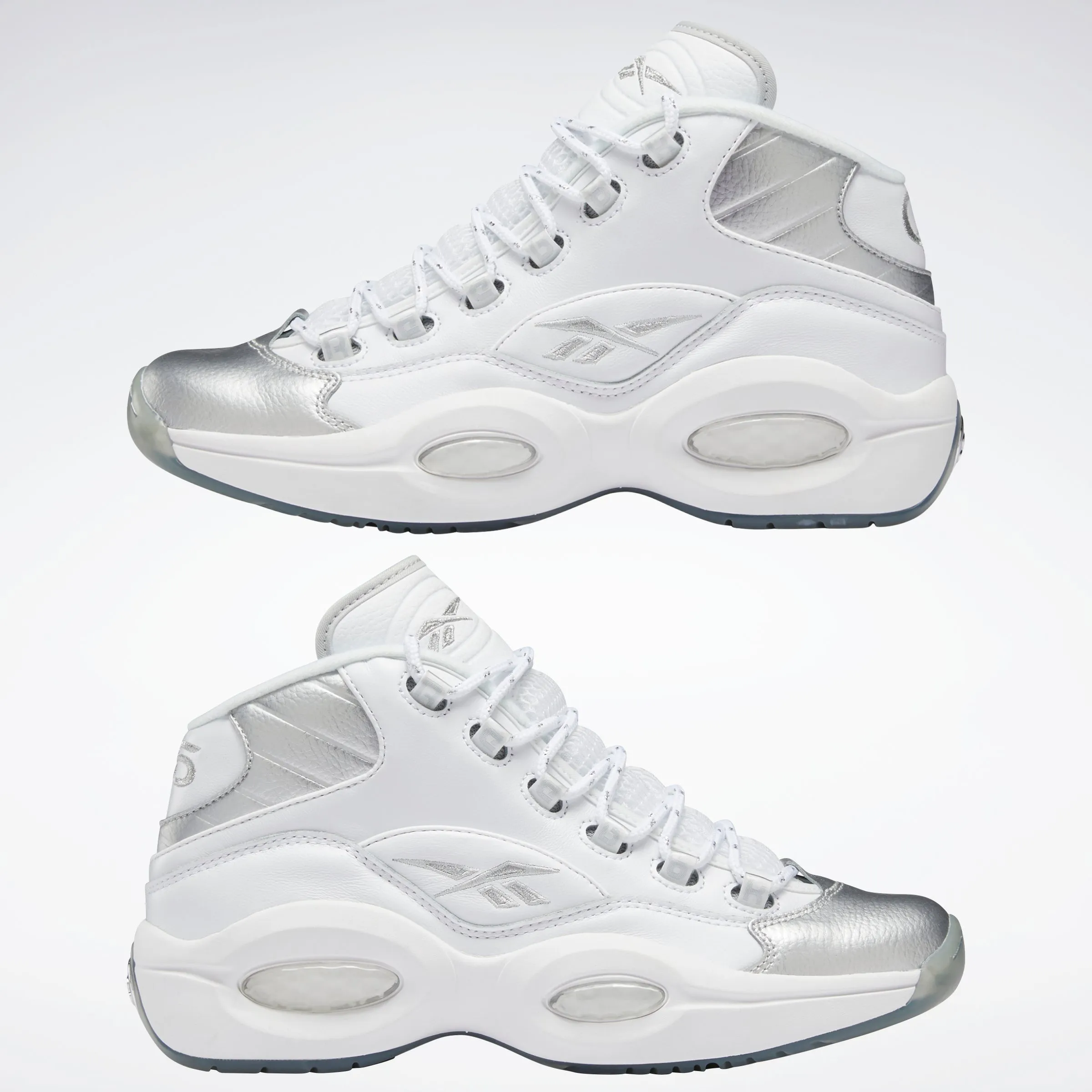 Reebok Footwear Men Question Mid Shoes Ftwwht/Ftwwht/Silvmt