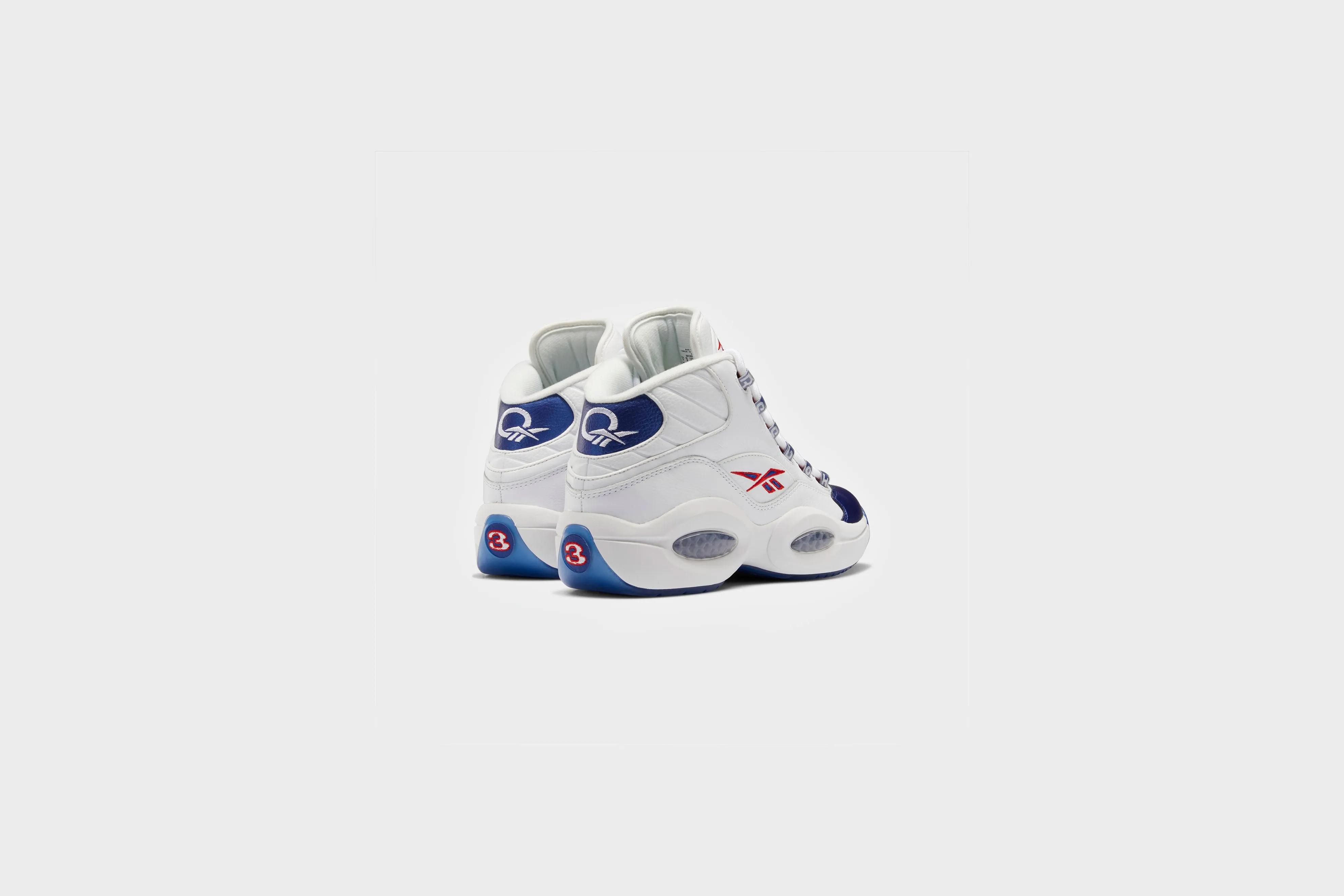 Reebok Question Mid (White/Classic Cobalt/Clear)