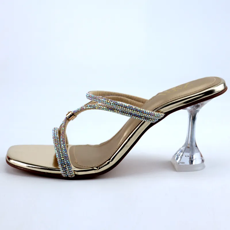 Rhinestone Strap Classy Open Toe Crystal Heels