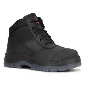 ROCKROOSTER Crisson Black 6 inch Zip sided Steel Toe Leather Work