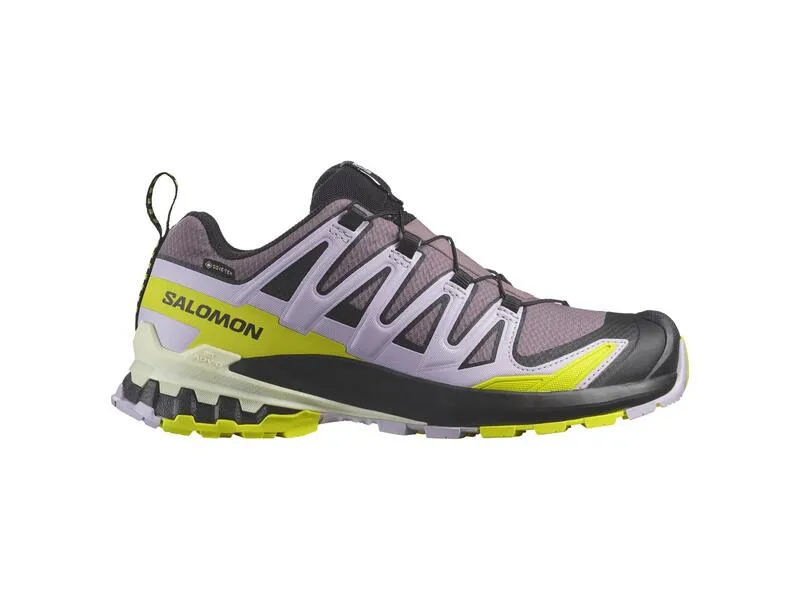 Salomon Womens XA Pro 3D V9 GTX Trainer Moonscape/Orchid Petal/Sulphur Spring