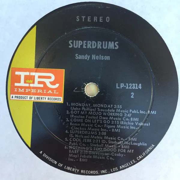 Sandy Nelson - Superdrums! (LP, Album) (VG )