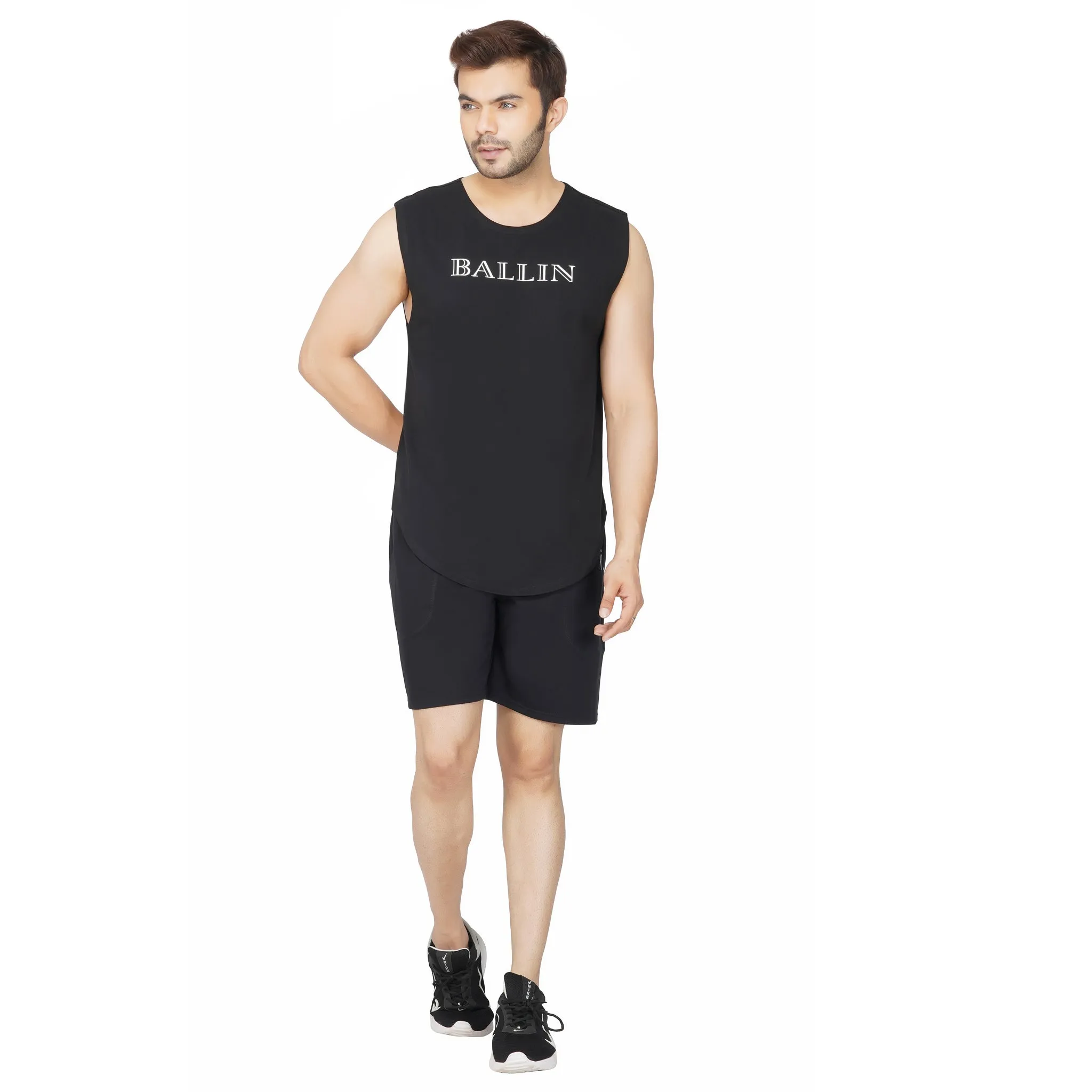 SLAY. Men's Sleeveless Dropcut T-shirt BALLIN' Edition Printed