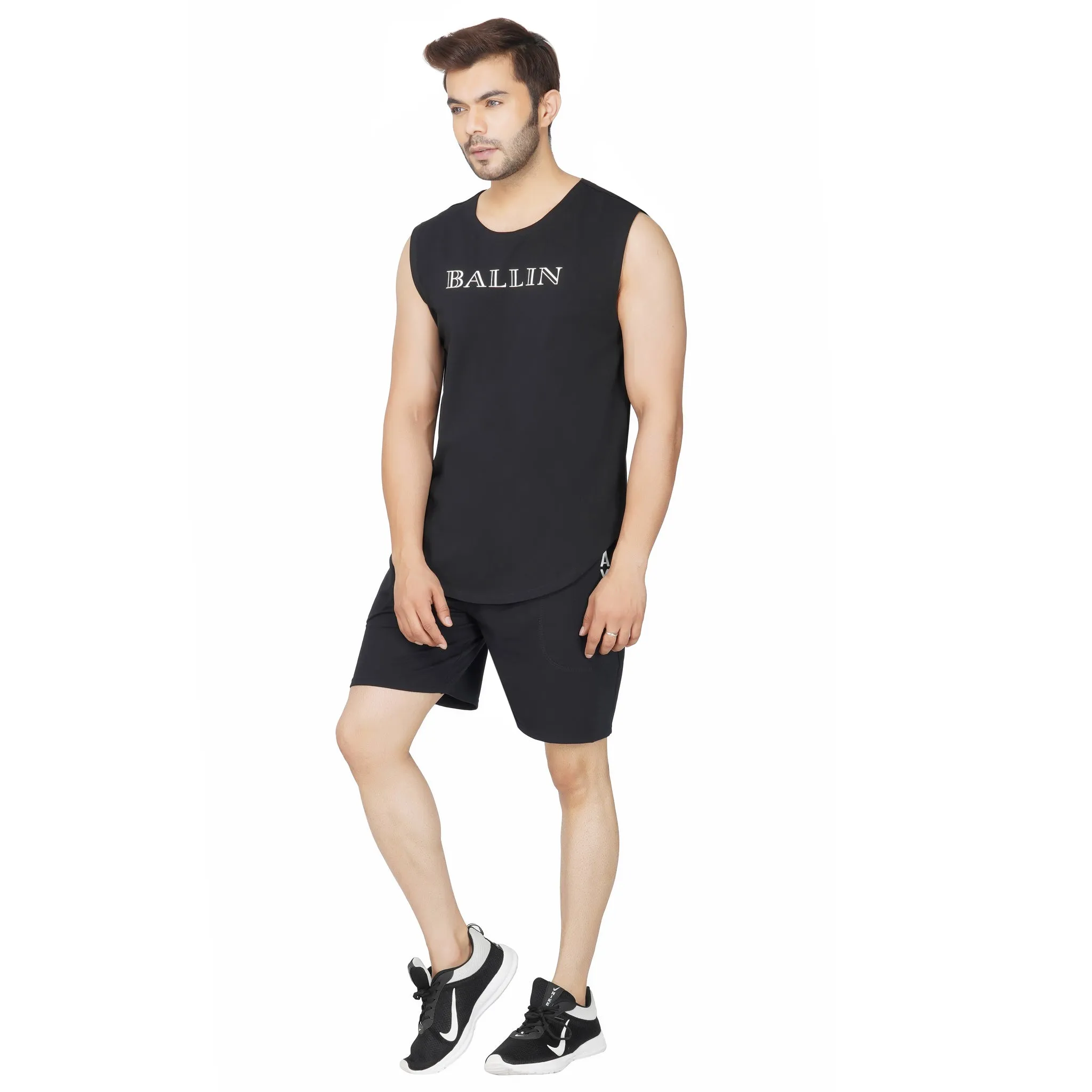 SLAY. Men's Sleeveless Dropcut T-shirt BALLIN' Edition Printed