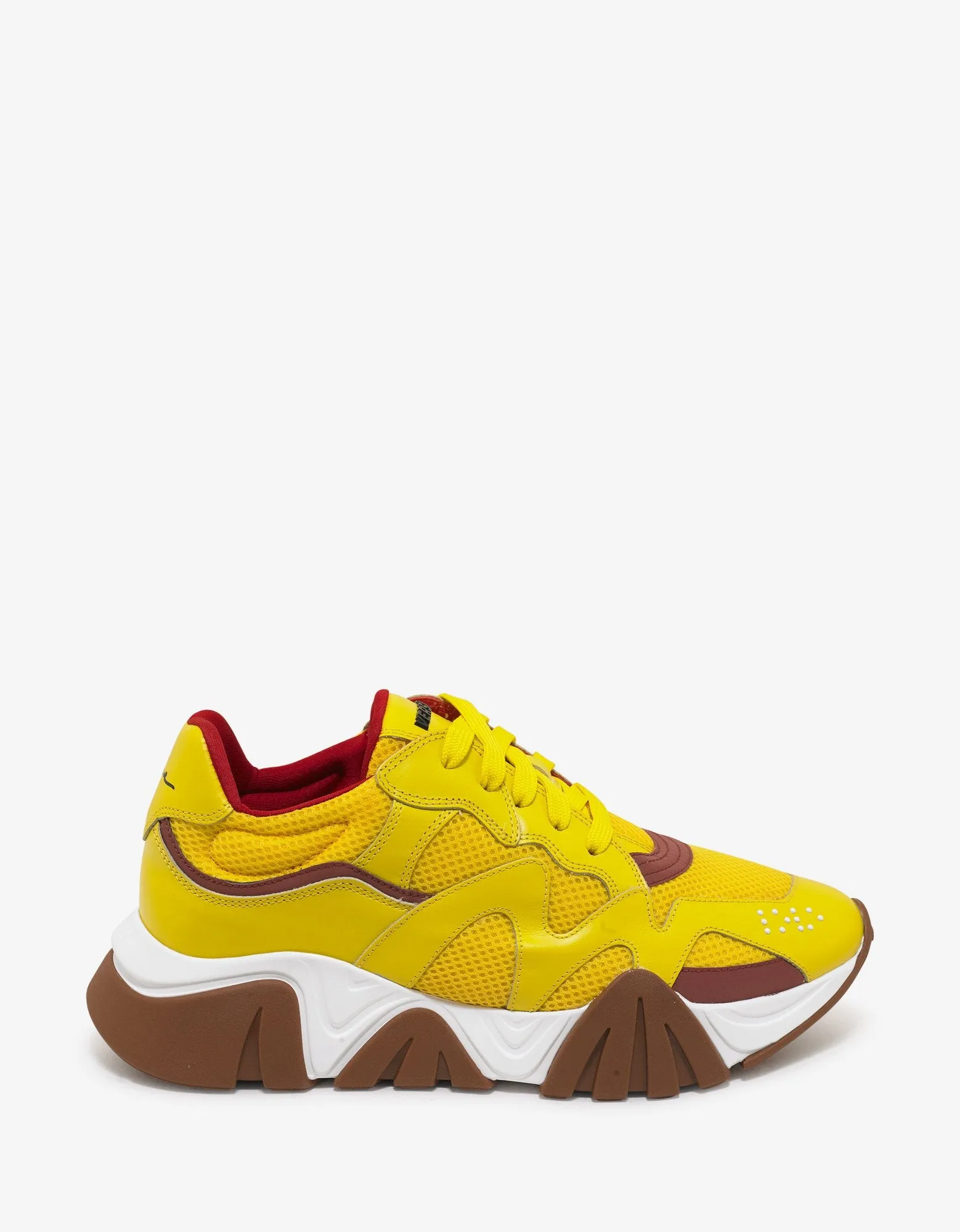 Squalo Yellow Leather & Mesh Trainers