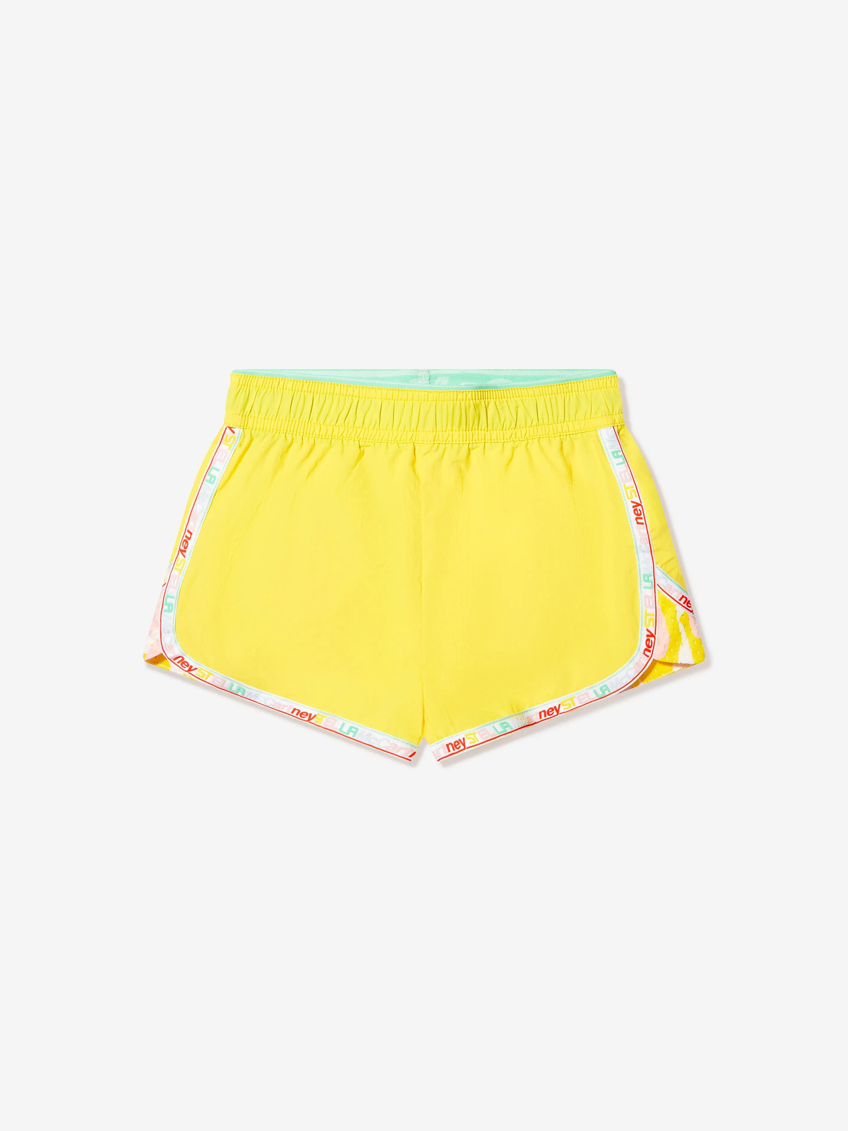 Stella McCartney Girls Logo Sports Shorts in Yellow