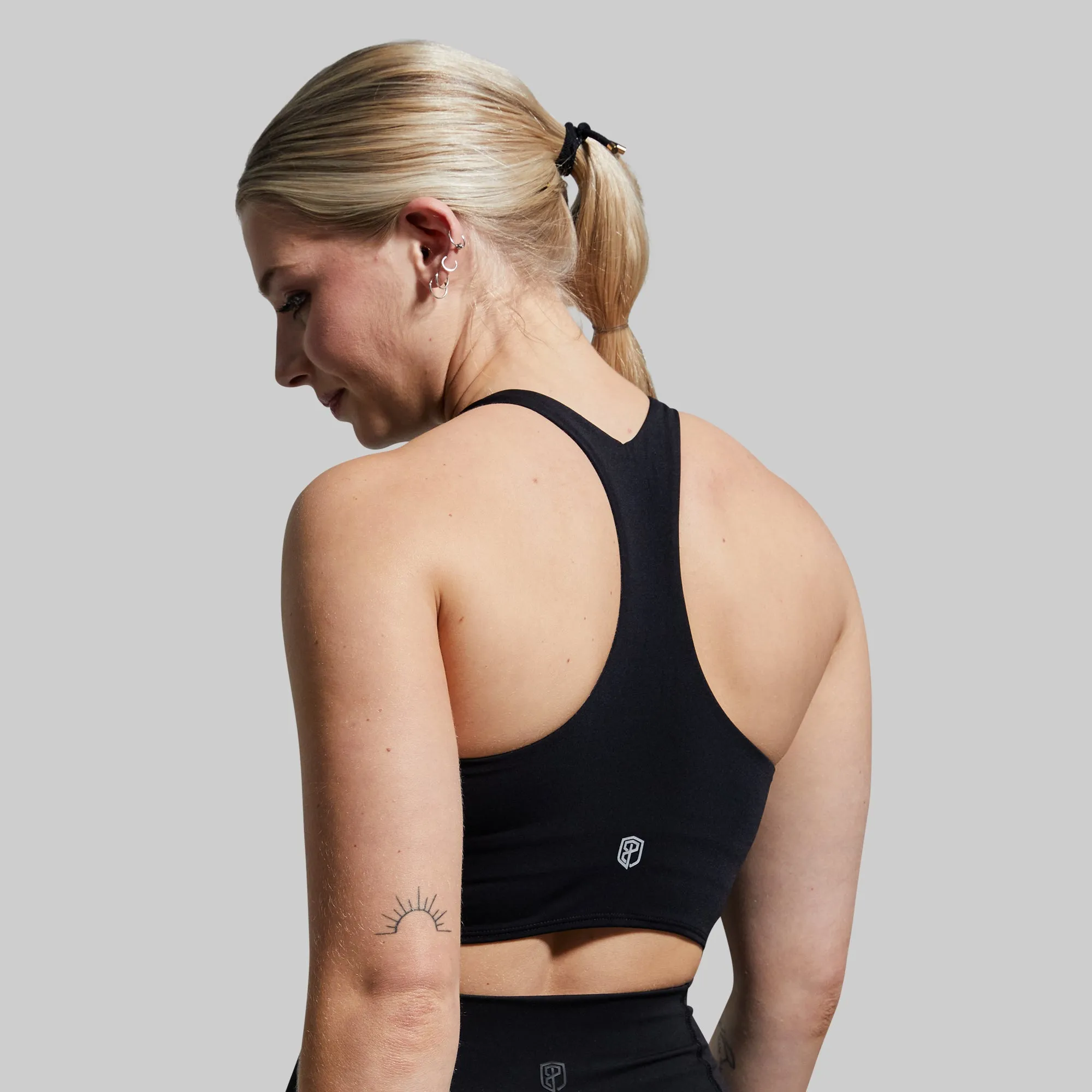 Synergy Cropped Sports Bra (Black)