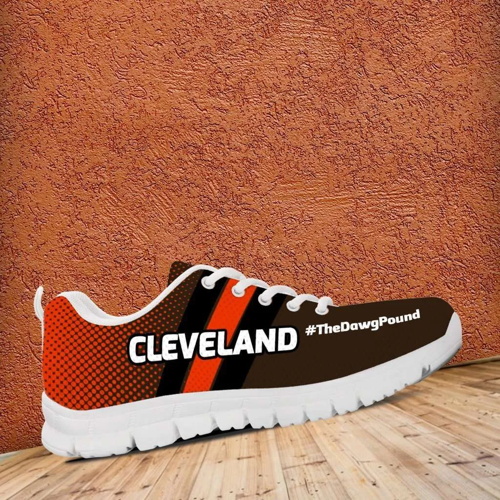 #TheDawgPound Cleveland Fan Running Shoes (Orange Toe Text)