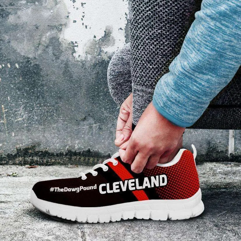 #TheDawgPound Cleveland Fan Running Shoes (Orange Toe Text)