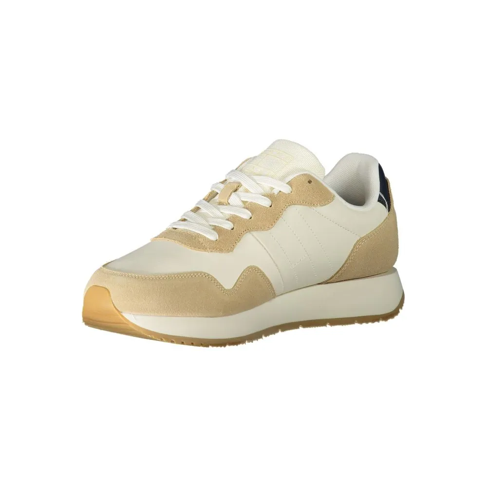 Tommy Hilfiger Beige Leather Men Sneaker