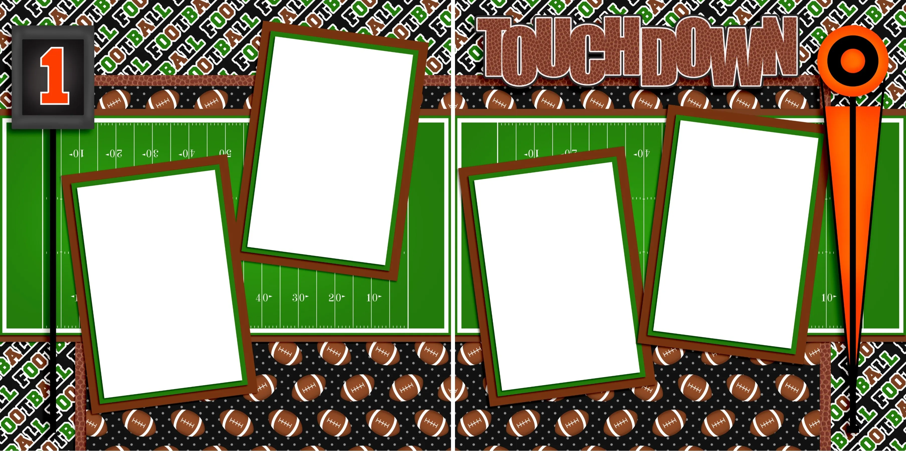 Touchdown - Digital Scrapbook Pages - INSTANT DOWNLOAD