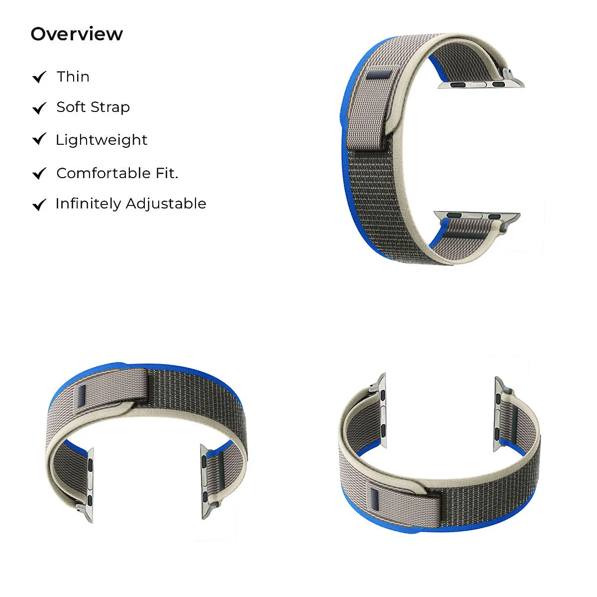 Trail Loop Band Straps For Apple iWatch-42/44/45/49mm-Blue/Grey