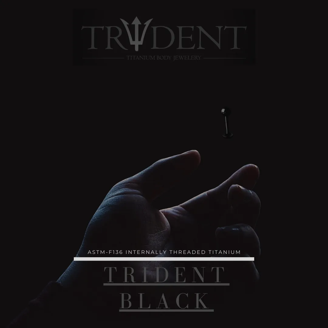 Trident Black PVD Titanium Internally Threaded Circular Barbell