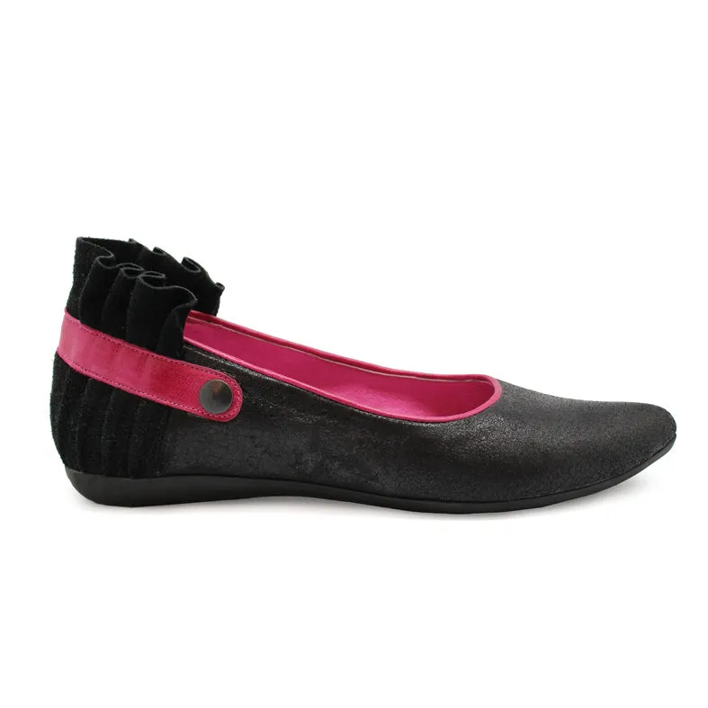 Tuille - Black and fuchsia flat shoes- last pair 36