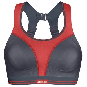 Ultimate Run Grenadine Slate Grey Sports Bra - Shock Absorber