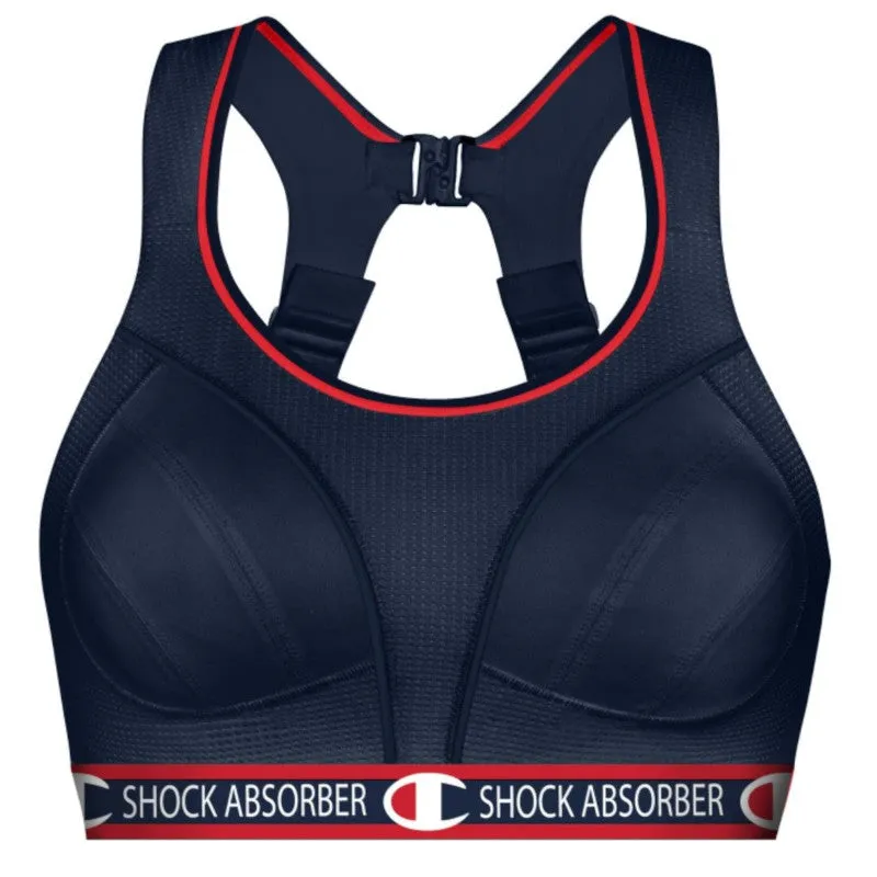 Ultimate Run Navy Blue Sports Bra - Shock Absorber/Champion