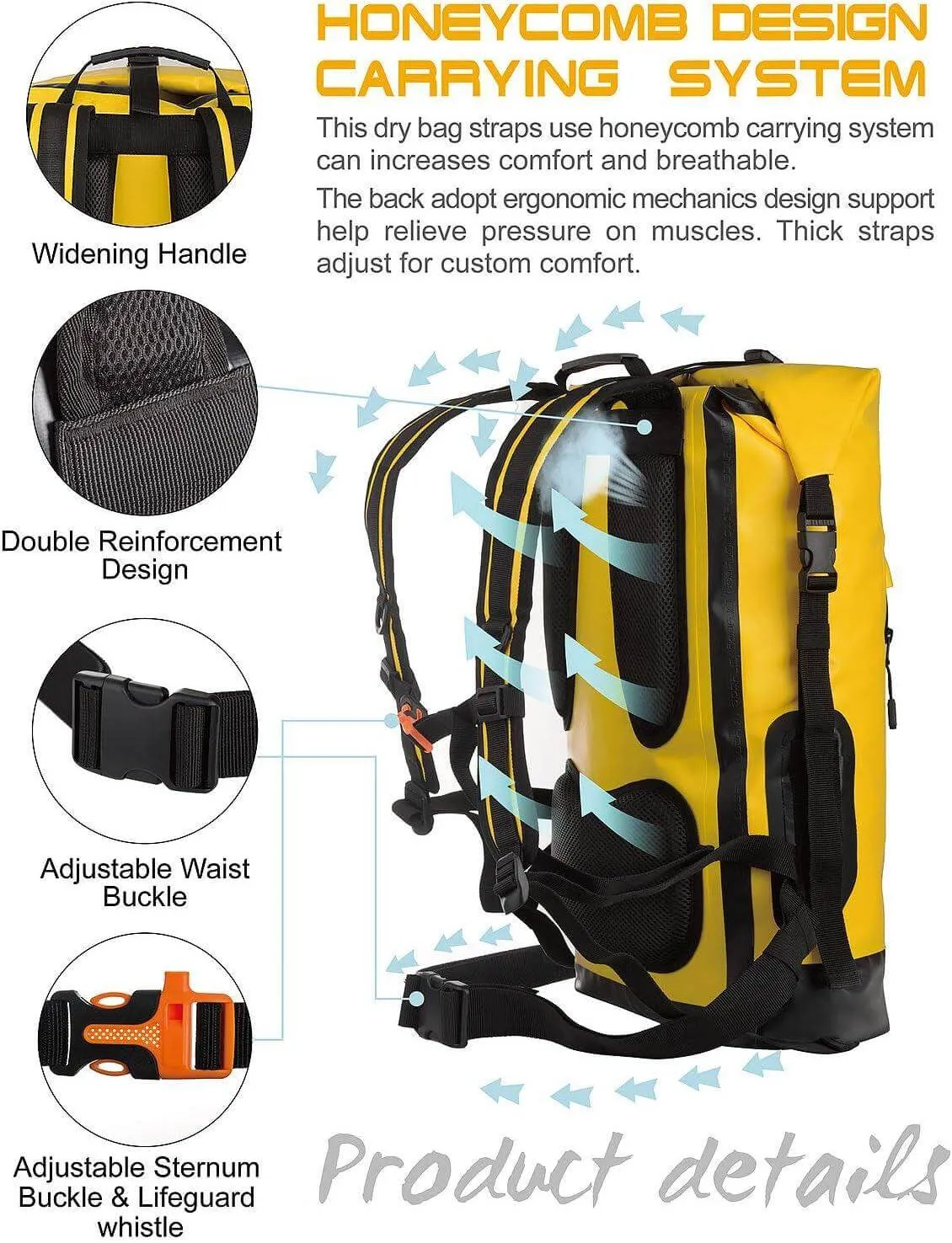 Waterproof Backpack Dry Bag 20L/30L/40L, Floating Dry Backpack Waterproof