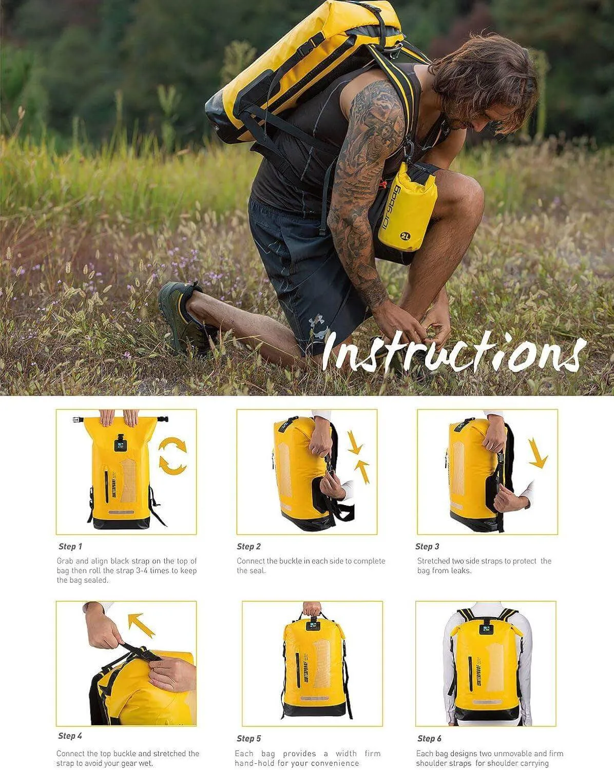 Waterproof Backpack Dry Bag 20L/30L/40L, Floating Dry Backpack Waterproof