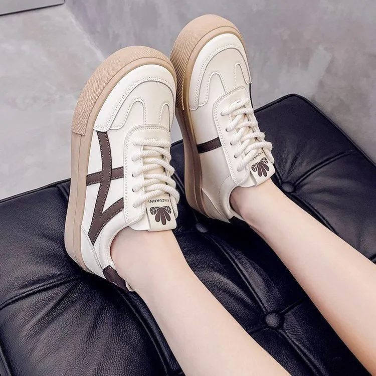 Women's Platform White Shoes  Casual Retro Sports