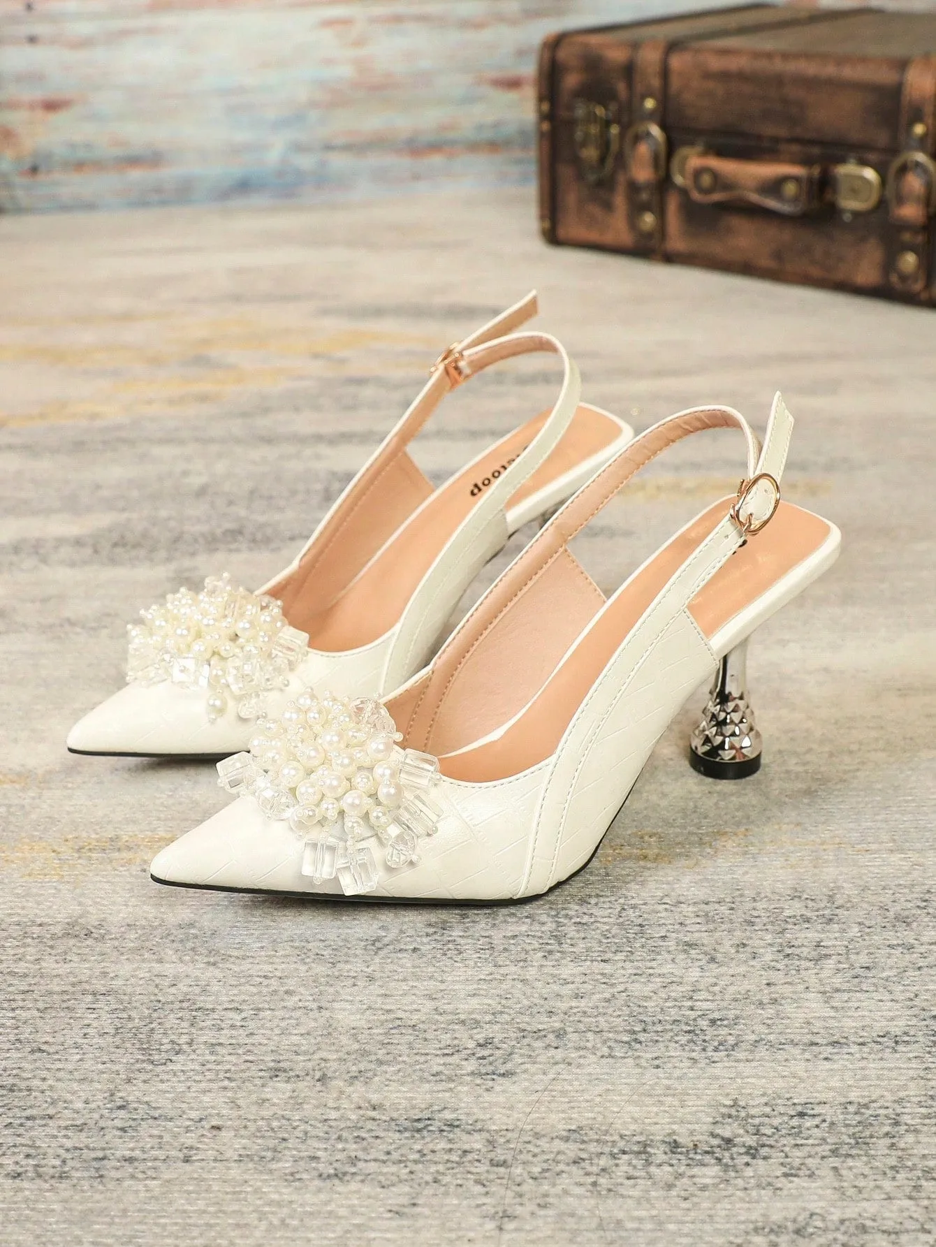 Women's Silver High Heel Shoes